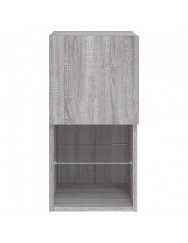 Mobile TV con Luci LED Grigio Sonoma 30,5x30x60 cm