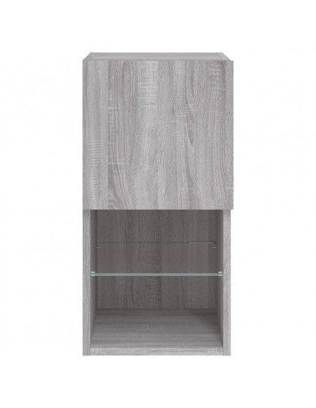 Mobile TV con Luci LED Grigio Sonoma 30,5x30x60 cm