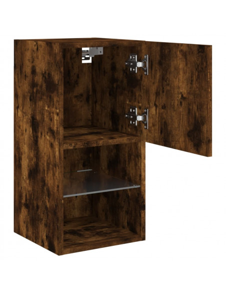 Mobile TV con Luci LED Rovere Fumo 30,5x30x60 cm
