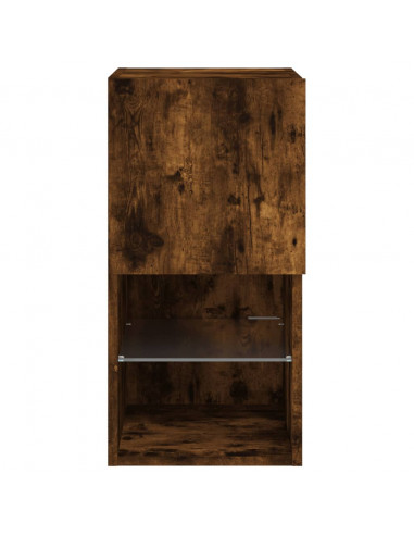 Mobile TV con Luci LED Rovere Fumo 30,5x30x60 cm