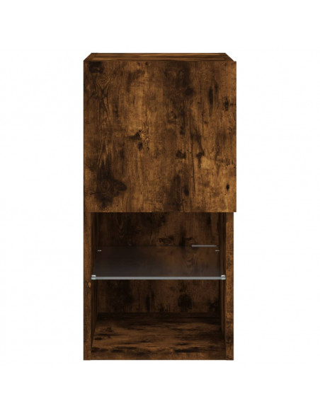 Mobile TV con Luci LED Rovere Fumo 30,5x30x60 cm