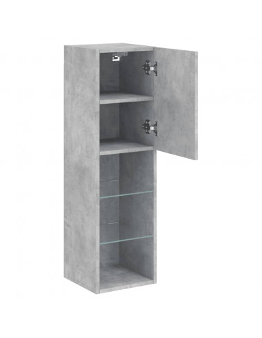 Mobile TV con Luci LED Grigio Cemento 30,5x30x102 cm