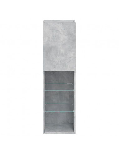 Mobile TV con Luci LED Grigio Cemento 30,5x30x102 cm