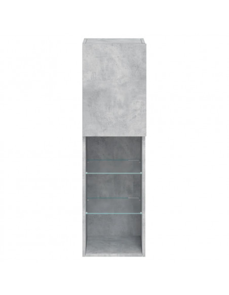 Mobile TV con Luci LED Grigio Cemento 30,5x30x102 cm