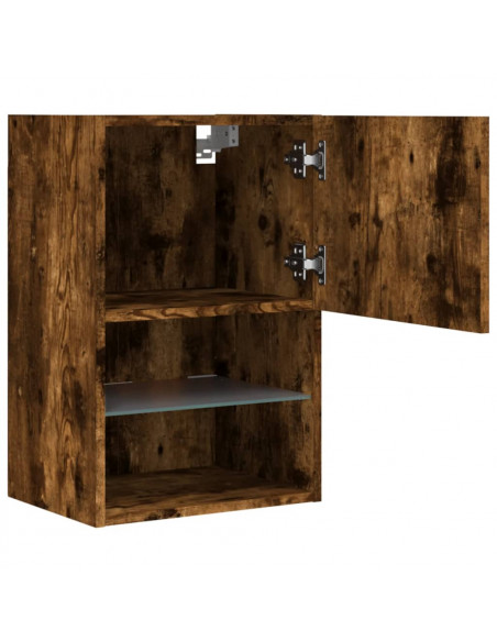 Mobile TV con Luci LED Rovere Fumo 40,5x30x60 cm