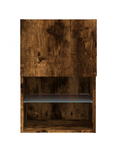 Mobile TV con Luci LED Rovere Fumo 40,5x30x60 cm