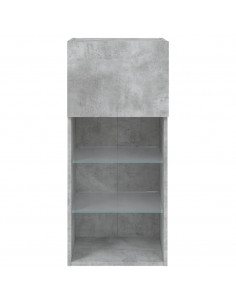 Mobile TV con Luci LED Grigio Cemento 40,5x30x90 cm 2