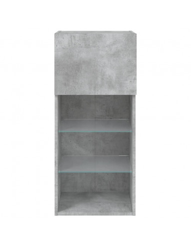 Mobile TV con Luci LED Grigio Cemento 40,5x30x90 cm