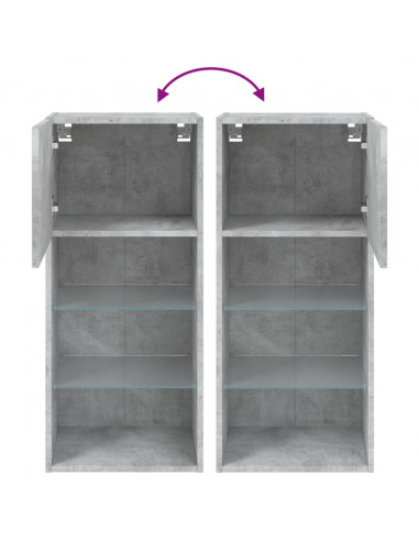 Mobile TV con Luci LED Grigio Cemento 40,5x30x90 cm