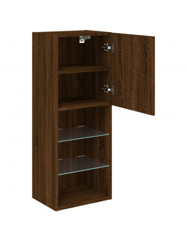 Mobile TV con Luci LED Rovere Marrone 40,5x30x102 cm