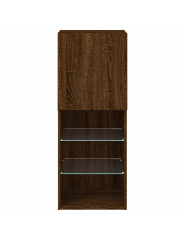 Mobile TV con Luci LED Rovere Marrone 40,5x30x102 cm