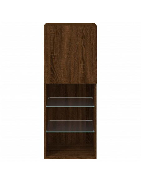 Mobile TV con Luci LED Rovere Marrone 40,5x30x102 cm