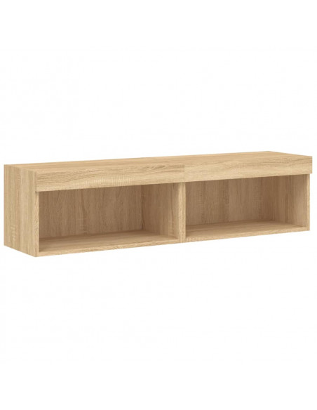 Mobili TV con Luci LED 2pz Rovere Sonoma 60x30x30 cm