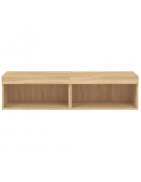 Mobili TV con Luci LED 2pz Rovere Sonoma 60x30x30 cm