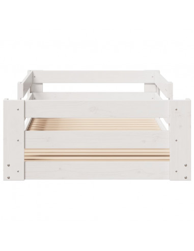 Letto senza Materasso Bianco 70x140 cm in Legno di Pino