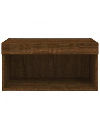 Mobile Porta TV con Luci LED Rovere Marrone 60x30x30 cm