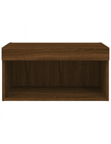Mobile Porta TV con Luci LED Rovere Marrone 60x30x30 cm