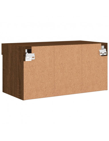 Mobile Porta TV con Luci LED Rovere Marrone 60x30x30 cm