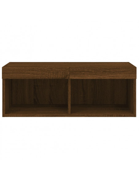 Mobile Porta TV con Luci LED Rovere Marrone 80x30x30 cm