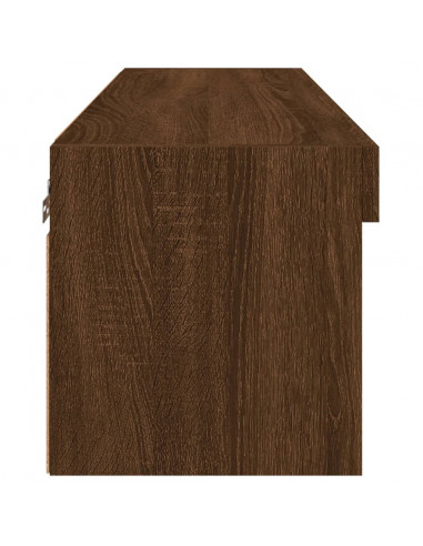 Mobile Porta TV con Luci LED Rovere Marrone 80x30x30 cm