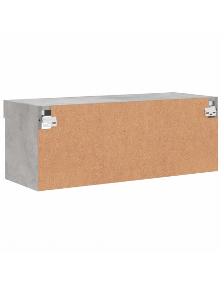 Mobile Porta TV con Luci LED Grigio Cemento 80x30x30 cm