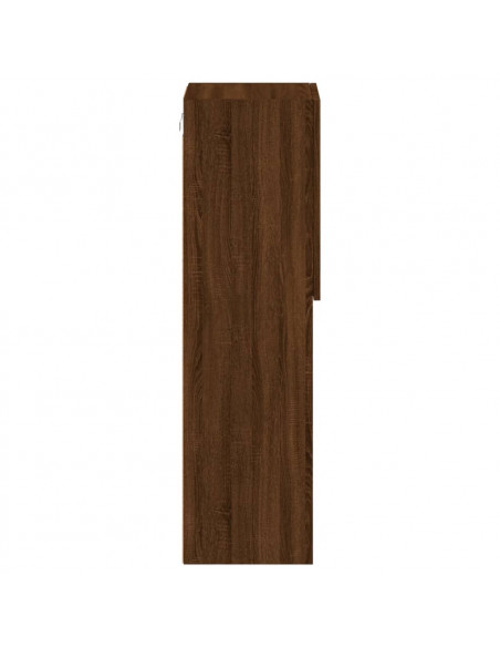 Mobili Porta TV con Luci LED 2 pz Rovere Marrone 30,5x30x102 cm