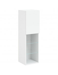 Mobili Porta TV con Luci LED 2 pz Bianchi 30,5x30x102 cm 2