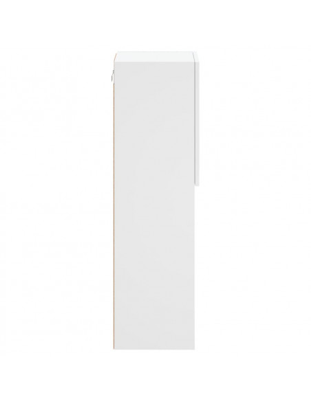 Mobili Porta TV con Luci LED 2 pz Bianchi 30,5x30x102 cm