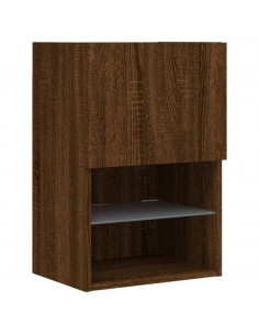 Mobili Porta TV con Luci LED 2 pz Rovere Marrone 40,5x30x60 cm 2