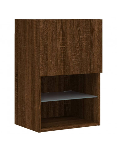 Mobili Porta TV con Luci LED 2 pz Rovere Marrone 40,5x30x60 cm