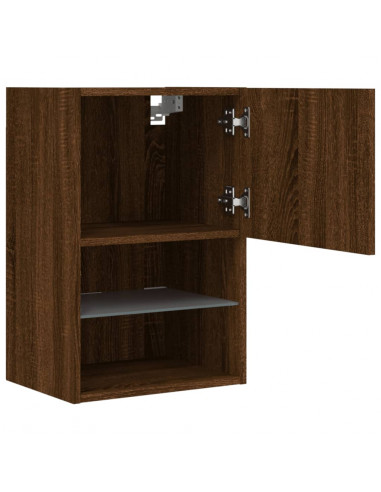 Mobili Porta TV con Luci LED 2 pz Rovere Marrone 40,5x30x60 cm