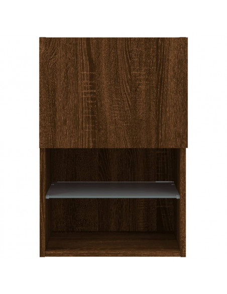 Mobili Porta TV con Luci LED 2 pz Rovere Marrone 40,5x30x60 cm