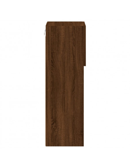 Mobili Porta TV con Luci LED 2 pz Rovere Marrone 30,5x30x90 cm