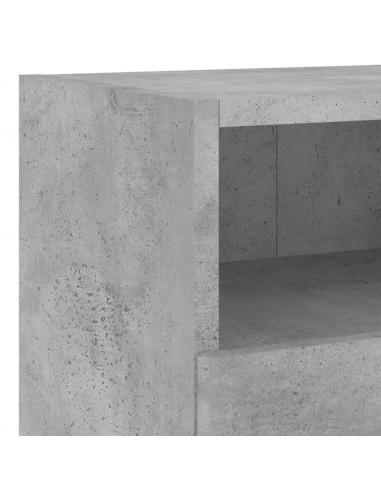 Mobili TV a Muro con LED 4pz Grigio Cemento Legno Multistrato