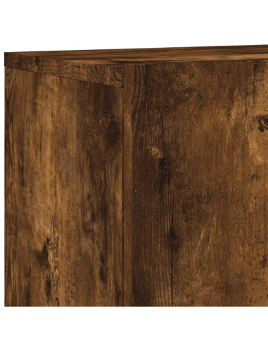 Mobili TV a Muro 5pz Rovere Fumo in Legno Multistrato