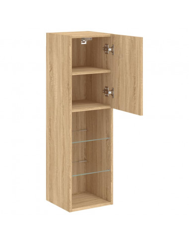 Mobili TV con Luci LED 2pz Rovere Sonoma 30,5x30x102 cm