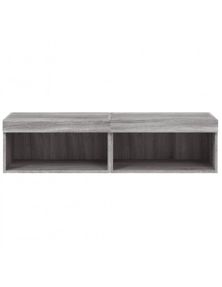 Mobili Porta TV con Luci LED 2pz Grigio Sonoma 60x30x30 cm