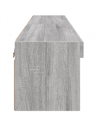 Mobili Porta TV con Luci LED 2pz Grigio Sonoma 60x30x30 cm