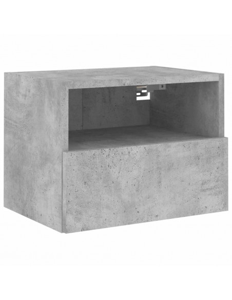 Mobili TV a Muro con LED 5pz Grigio Cemento Legno Multistrato