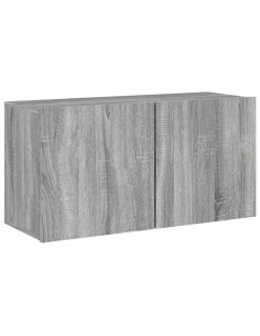 Mobili TV a Muro 5pz Grigio Sonoma in Legno Multistrato 2