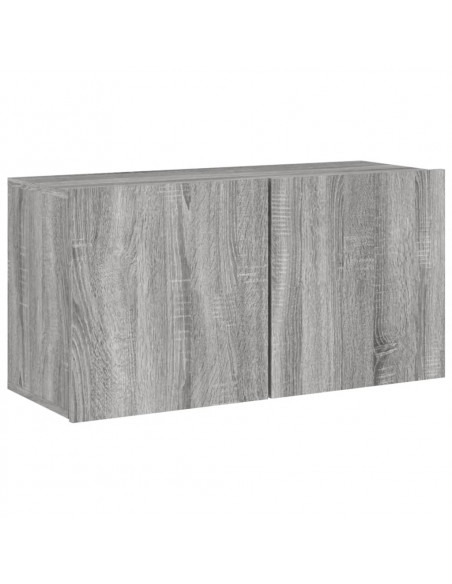 Mobili TV a Muro 5pz Grigio Sonoma in Legno Multistrato