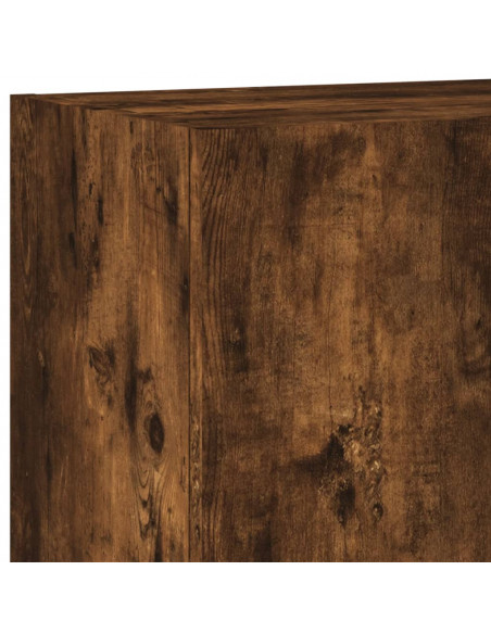 Mobili TV a Muro 6pz Rovere Fumo in Legno Multistrato