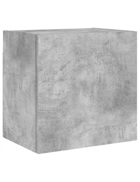 Mobili TV a Muro con LED 5pz Grigio Cemento Legno Multistrato