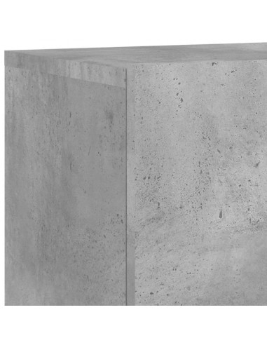 Mobili TV a Muro con LED 5pz Grigio Cemento Legno Multistrato