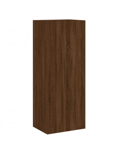 Mobili TV a Muro 4pz Rovere Marrone in Legno Multistrato