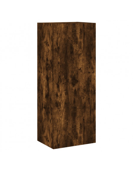Mobili TV a Muro 4pz Rovere Fumo in Legno Multistrato