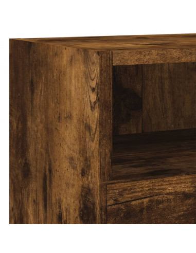 Mobili TV a Muro 4pz Rovere Fumo in Legno Multistrato