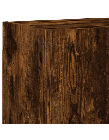 Mobili TV a Muro 4pz Rovere Fumo in Legno Multistrato