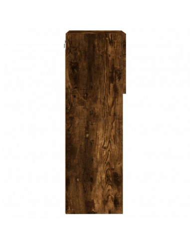 Mobili Porta TV con Luci LED 2 pz Rovere Fumo 40,5x30x90 cm