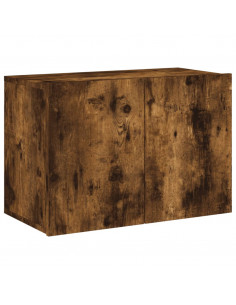 Mobili TV a Muro 5pz Rovere Fumo in Legno Multistrato 2